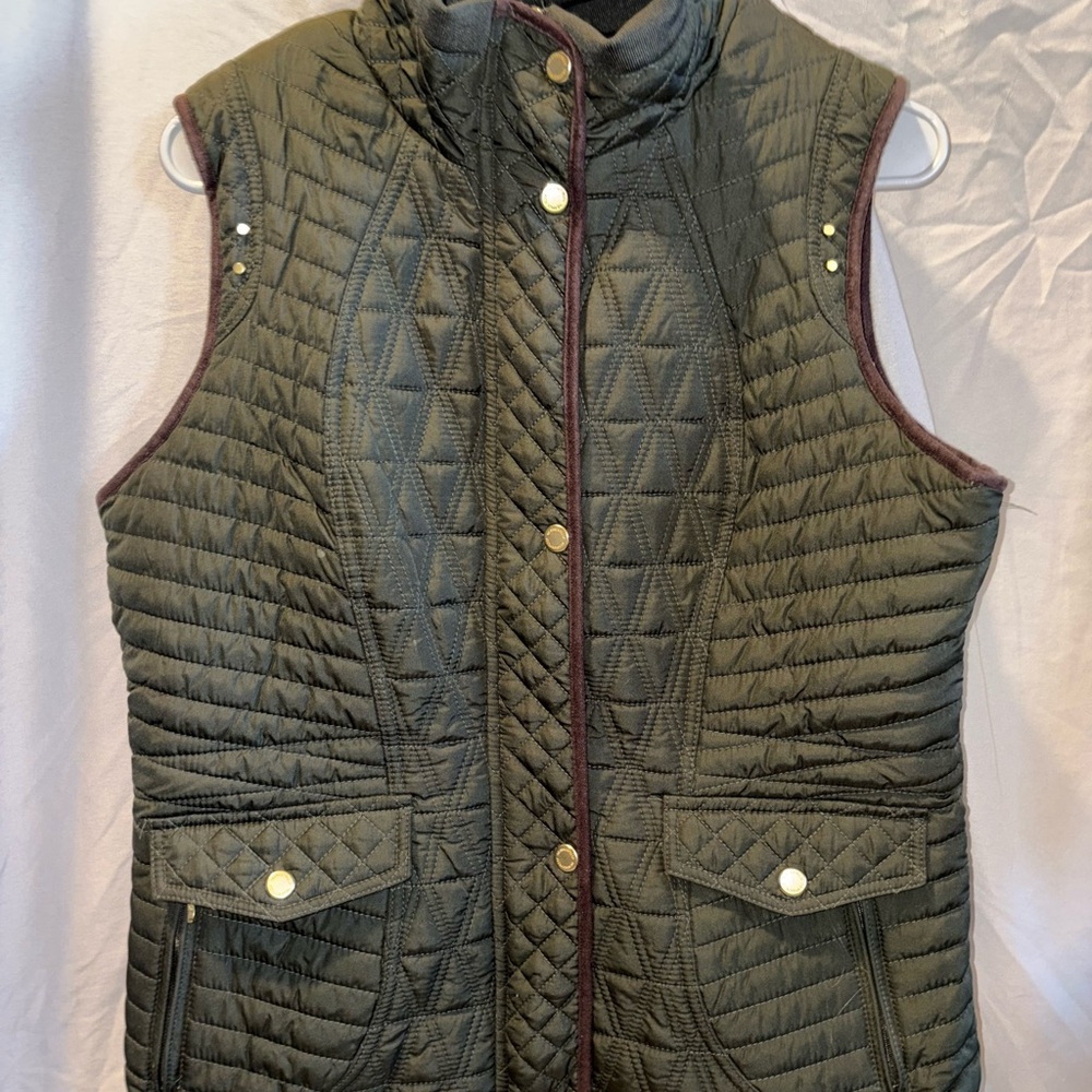 Weatherproof Dark Green Quilted Vest